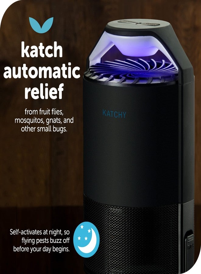Katchy Midnight Indoor Insect Trap – Auto/Manual Mode – Blue Light & Fan Suction Catcher for Mosquito, Fruit Fly, Gnat, Fungus Gnat & Moth – Ideal for Kitchen & Indoor Plants (Black) - Image 3